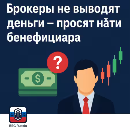 Брокер не выводит деньги и просит найти бенефициара