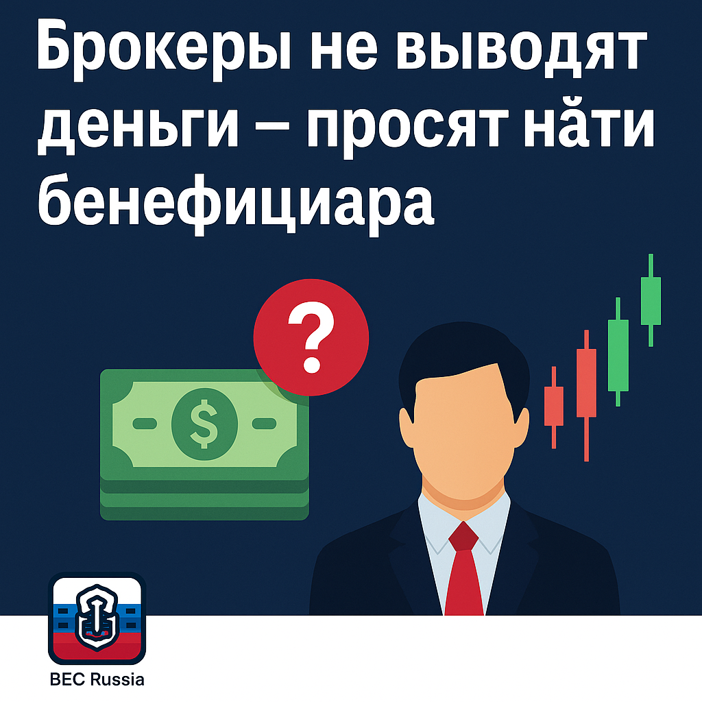 Брокер не выводит деньги и просит найти бенефициара