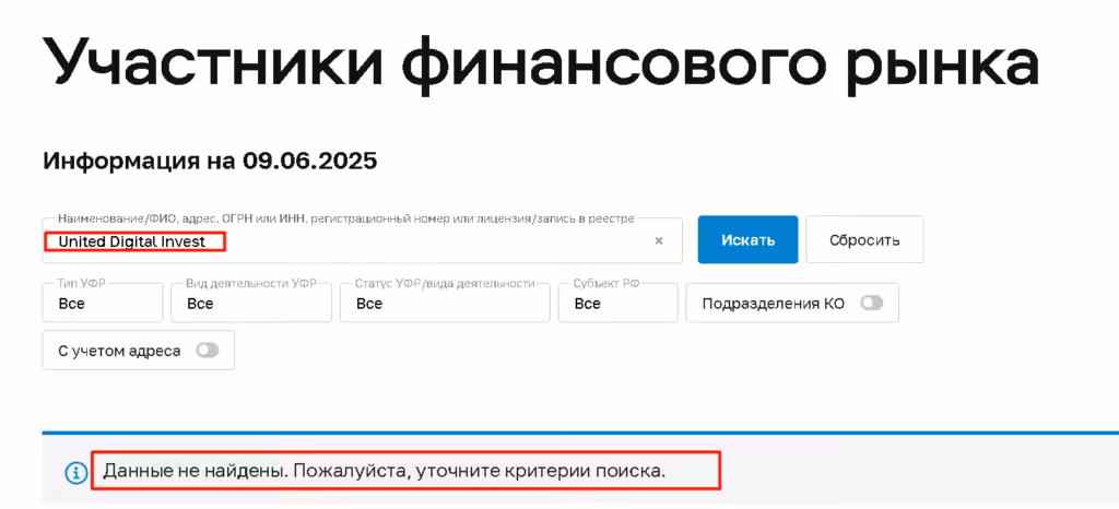 United Digital Invest проверка лицензии