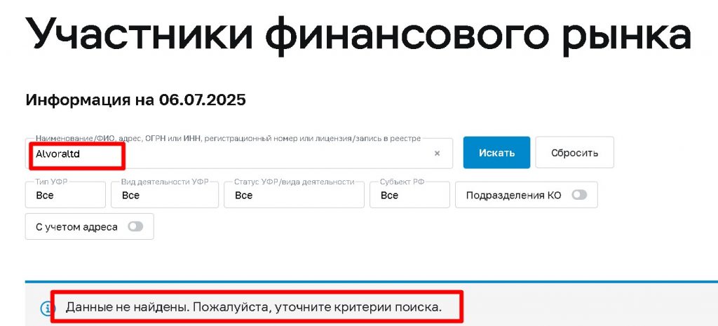 Alvoraltd проверка лицензии
