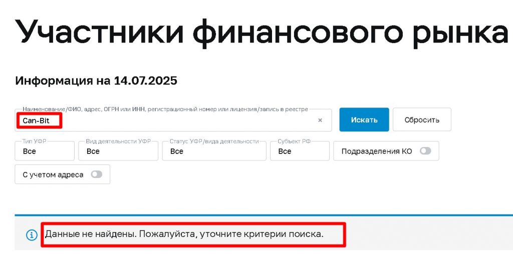 Can‑Bit проверка лицензии