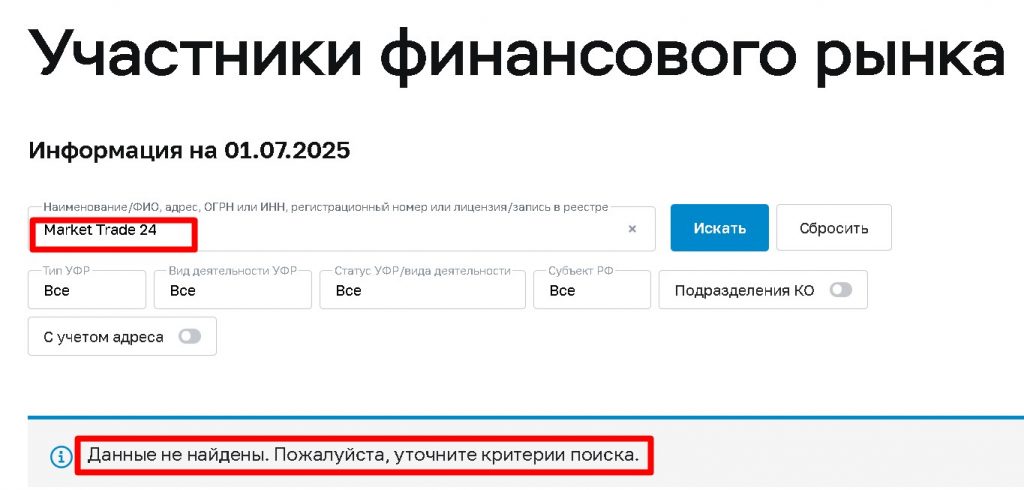 Market Trade 24 проверка лицензии