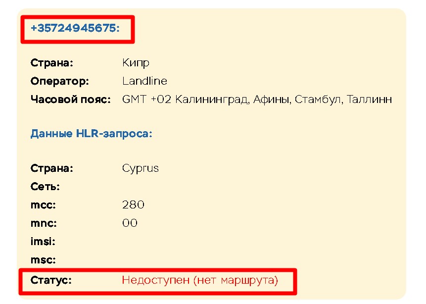 Проверка телефона: +357 24 945675