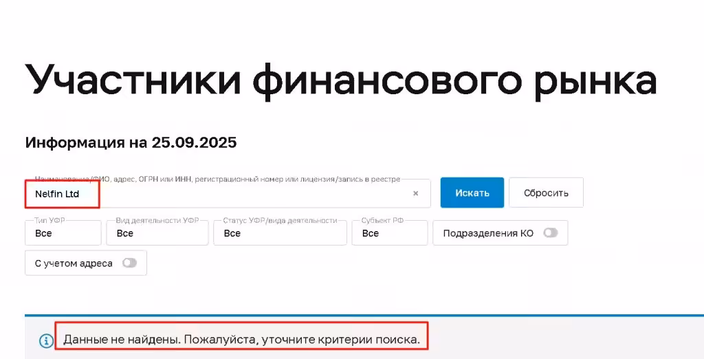 Nelfin Ltd проверка лицензии