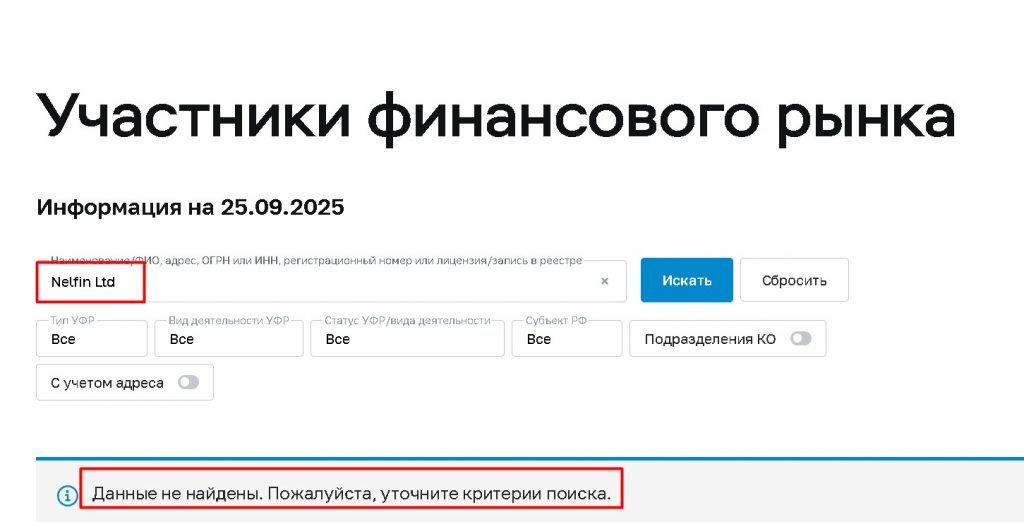 Nelfin Ltd проверка лицензии