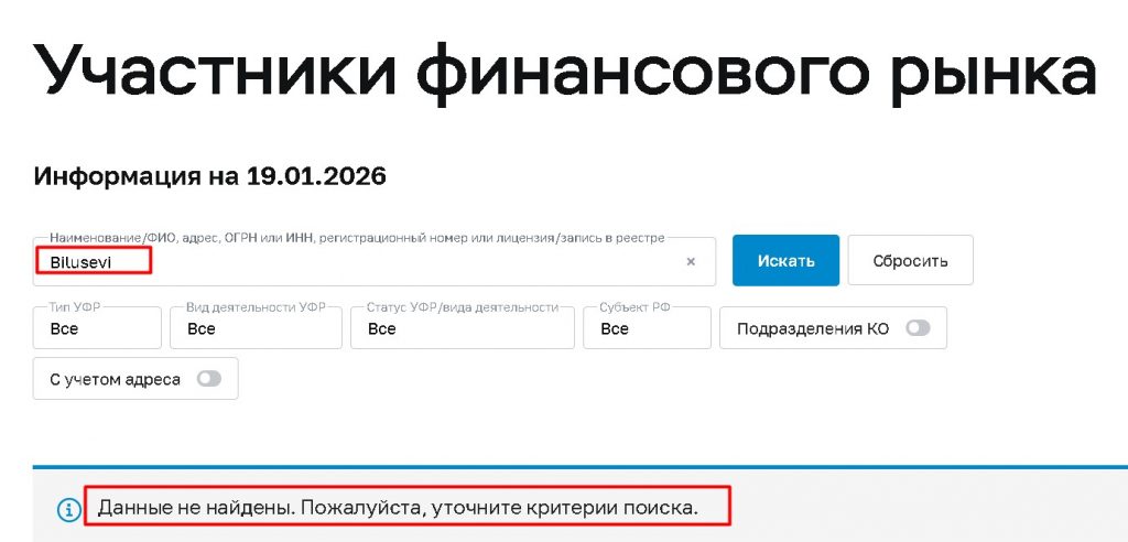Bilusevi проверка лицензии